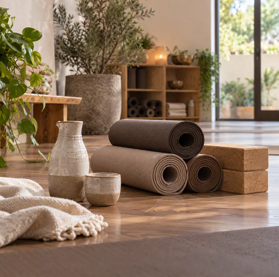 Illustration of wellness businesses equipment and workspace